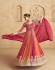 Georgette Anarkali gown dress in Pink and orange colour 10075