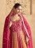 Georgette Anarkali gown dress in Pink and orange colour 10075