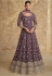Georgette Anarkali gown wedding dress in Wine colour 5650