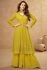 Georgette embroidered palazzo suit in Yellow colour 7513B