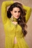 Georgette embroidered palazzo suit in Yellow colour 7513B