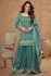 Silk embroidered sharara suit in Teal green colour 7514A