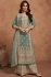 Simar silk embroidered palazzo suit in Mint green colour 7453C