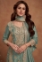 Simar silk embroidered palazzo suit in Mint green colour 7453C