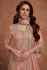 Simar silk embroidered palazzo suit in Peach colour 7453B