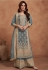 Simar silk embroidered palazzo suit in Grey colour 7453A