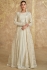 Georgette embroidered crop top long shrug suit in Ivory colour 5627