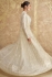 Georgette embroidered crop top long shrug suit in Ivory colour 5627