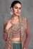 Chinnon embroidered crop top long shrug suit in Green colour 7445A
