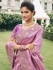 Purple Pure tissue silk wedding saree with blouse 4001