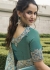 Cyan green Pure tissue silk wedding saree with blouse 4002