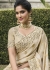 Ivory Pure tissue silk wedding saree with blouse 4003
