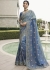 Blue Pure tissue silk wedding saree with blouse 4007
