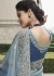 Blue Pure tissue silk wedding saree with blouse 4007
