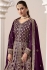 Faux Georgette Anarkali gown wedding dress in Wine colour 206B