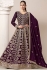 Faux Georgette Anarkali gown wedding dress in Wine colour 206B