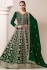 Faux Georgette Anarkali gown wedding dress in Green colour 206A