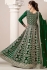Faux Georgette Anarkali gown wedding dress in Green colour 206A