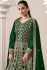 Faux Georgette Anarkali gown wedding dress in Green colour 206A