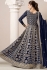 Faux Georgette Anarkali gown wedding dress in Navy blue colour 206C