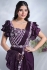 Ready to wear Purple crepe satin silk saree with stitched blouse 24608