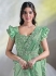 Ready to wear sea green two tone satin silk saree with stitched blouse 24612