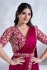 Ready to wear Pink crepe satin silk saree with stitched blouse 24615