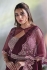 Ready to wear wine crepe satin silk saree with stitched blouse 24617