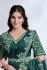 Ready to wear green two tone satin silk saree with stitched blouse 24607