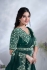 Ready to wear green two tone satin silk saree with stitched blouse 24607