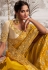 Mustard viscous art silk embroidered wedding saree with blouse 8202