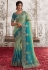 Pastel green shaded viscous art silk embroidered wedding saree with blouse 8203