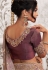 Purple viscous art silk embroidered wedding saree with blouse 8204