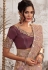 Purple viscous art silk embroidered wedding saree with blouse 8204