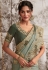 Mint green viscous art silk embroidered wedding saree with blouse 8205