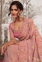 Pink viscous art silk embroidered wedding saree with blouse 8206