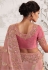 Pink viscous art silk embroidered wedding saree with blouse 8206