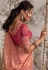 Peach viscous art silk embroidered wedding saree with blouse 8207