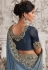 Shaded blue viscous art silk embroidered wedding saree with blouse 8208