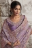 Lavender viscous art silk embroidered wedding saree with blouse 8211