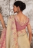 Offwhite and pink shade viscous art silk embroidered wedding saree with blouse 8212