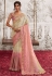 Offwhite and pink shade viscous art silk embroidered wedding saree with blouse 8212
