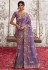 Purple viscous art silk embroidered wedding saree with blouse 8213
