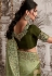 Shaded green viscous art silk embroidered wedding saree with blouse 8214