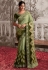 Shaded green viscous art silk embroidered wedding saree with blouse 8214