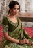 Shaded green viscous art silk embroidered wedding saree with blouse 8214