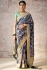 Navy blue banarasi silk embroidered wedding saree with blouse 288