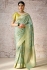 Ice mint banarasi silk embroidered wedding saree with blouse 290