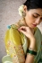 Ice mint banarasi silk embroidered wedding saree with blouse 290