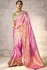 Lilac pink banarasi silk embroidered wedding saree with blouse 291
